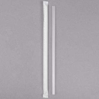 500] Clear Plastic Jumbo Straws - Individually Wrapped Drinking