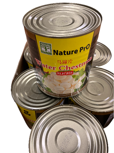 Water Chestnuts Sliced 6 Tins x 2950g (Nature Pro Brand) (Buy 5 Get 1 Free)