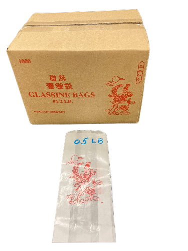 0.5 LB Glassine Bags (Chinese Ladies) for Spring Rolls/Egg Rolls (1000 bags)