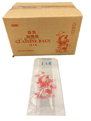 1 LB Glassine Bags (Chinese Ladies) for Spring Rolls/Egg Rolls (1000 bags)