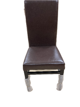 โหลดรูปภาพลงในเครื่องมือใช้ดูของ Gallery Faux Leather High Back Kitchen Chair Upholstered Armless Side Chair with Waterproof Surface and Metal Frames for Home and Restaurant, Dark Brown
