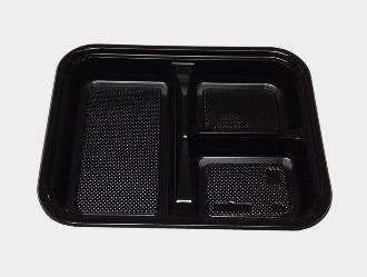 304 3-Compartment Plastic Food Container with Lid- 252/cs