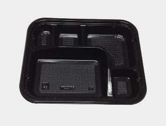 305  5-Compartment Plastic Food Container with Lid- 252/cs