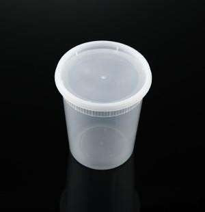 32oz Durable Heat-Resistant Plastic Soup Container with Lid- 240/cs