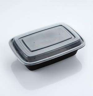 38oz Plastic Food Container with Lid- 150/cs